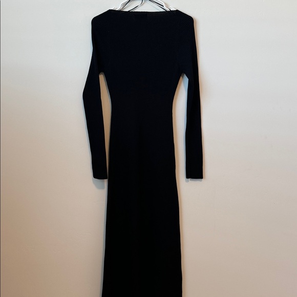 DISSH Janie Sweetheart Neckline Maxi Knit Dress Gown in Black Sweater Size: L - Picture 9 of 12
